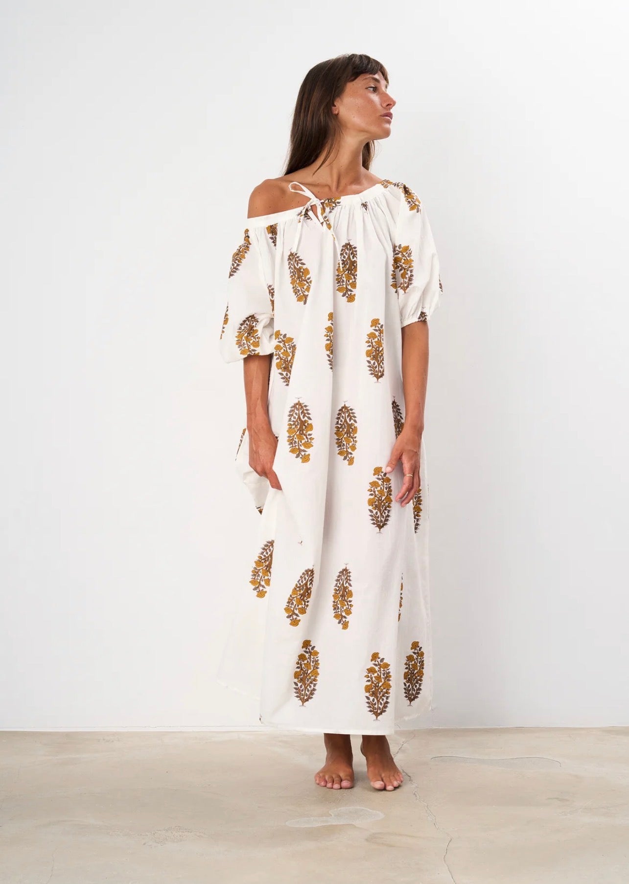 Justina mustard dress