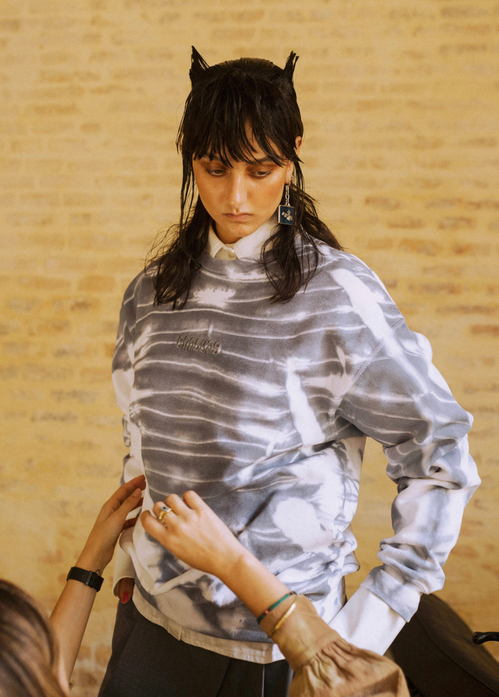 Sweatshirt Shibori Grey