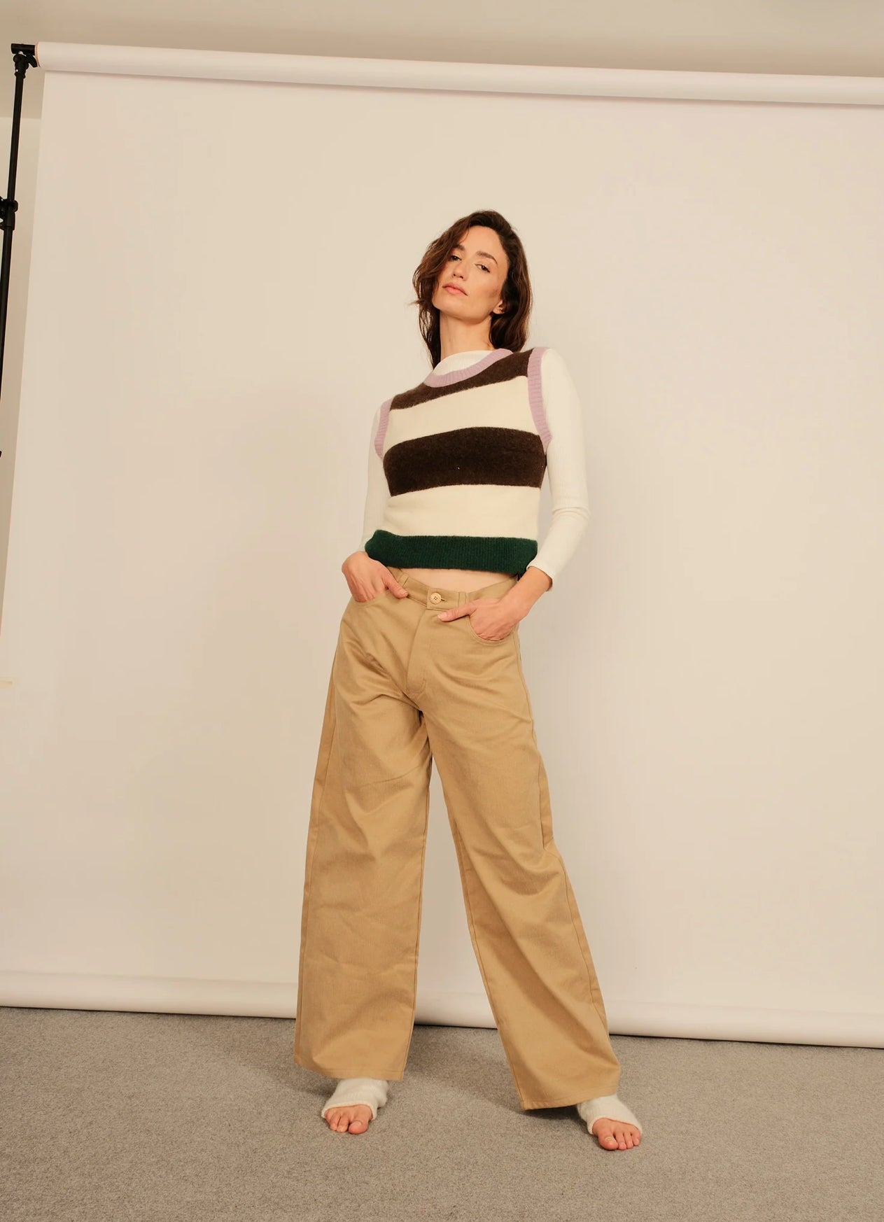 Trousers caterina denim beige