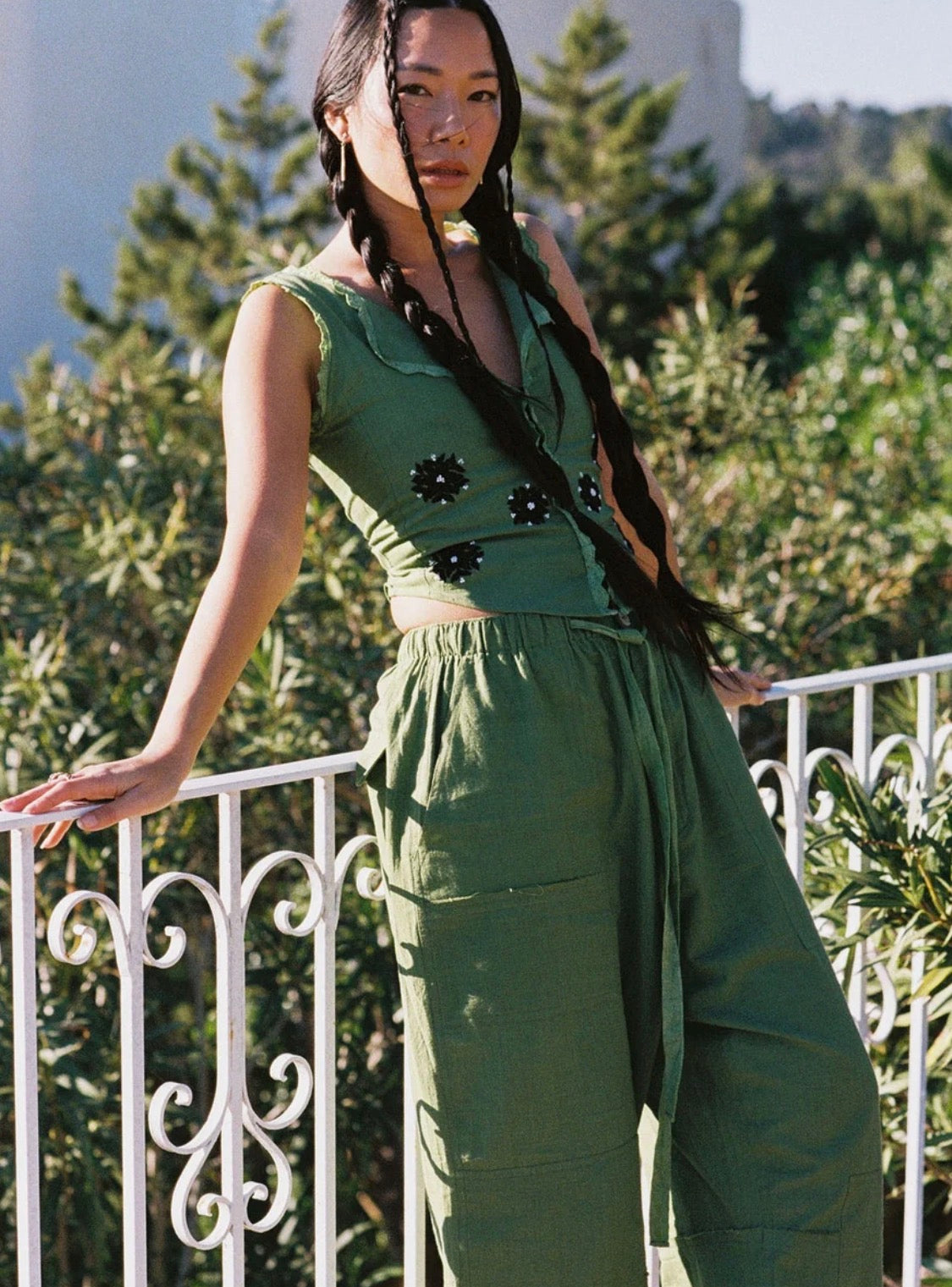 Top manolete verde