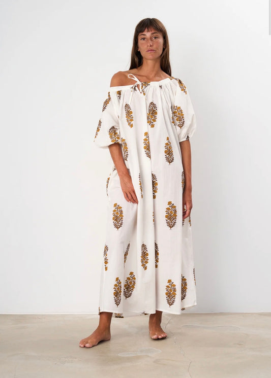 Justina mustard dress