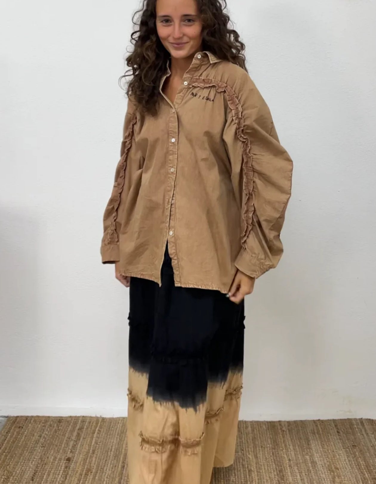 Carlota camel shirt