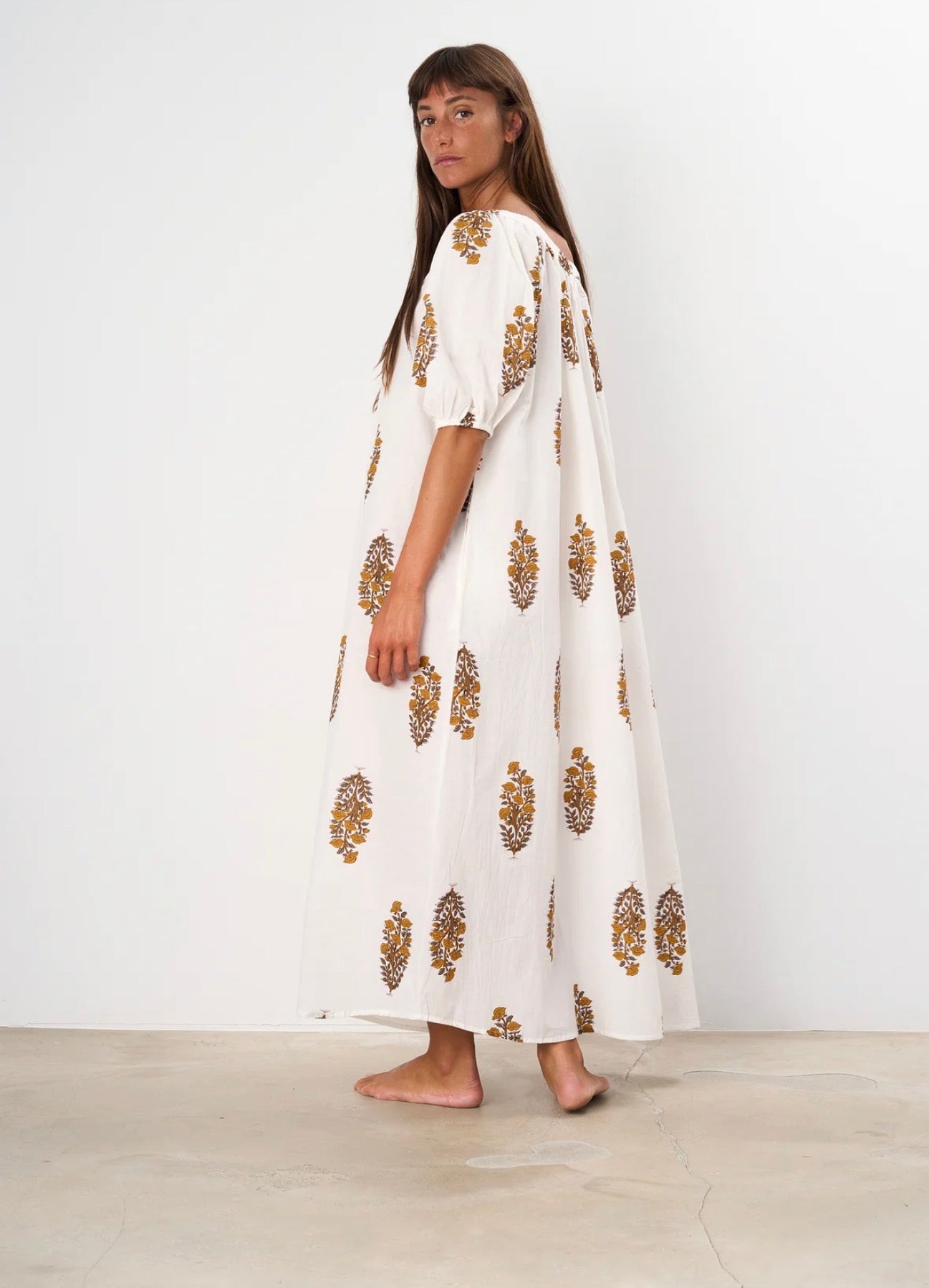 Justina mustard dress