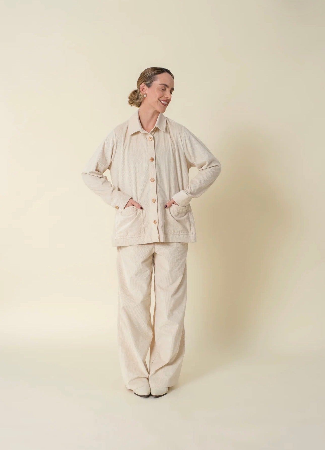 Trousers Olivia Corderoy Off White