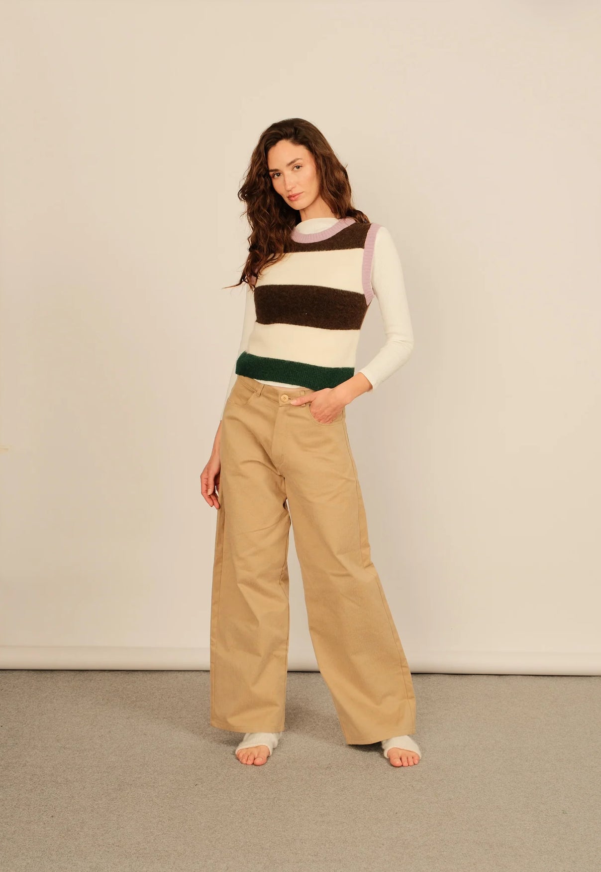 Vest abril stripes