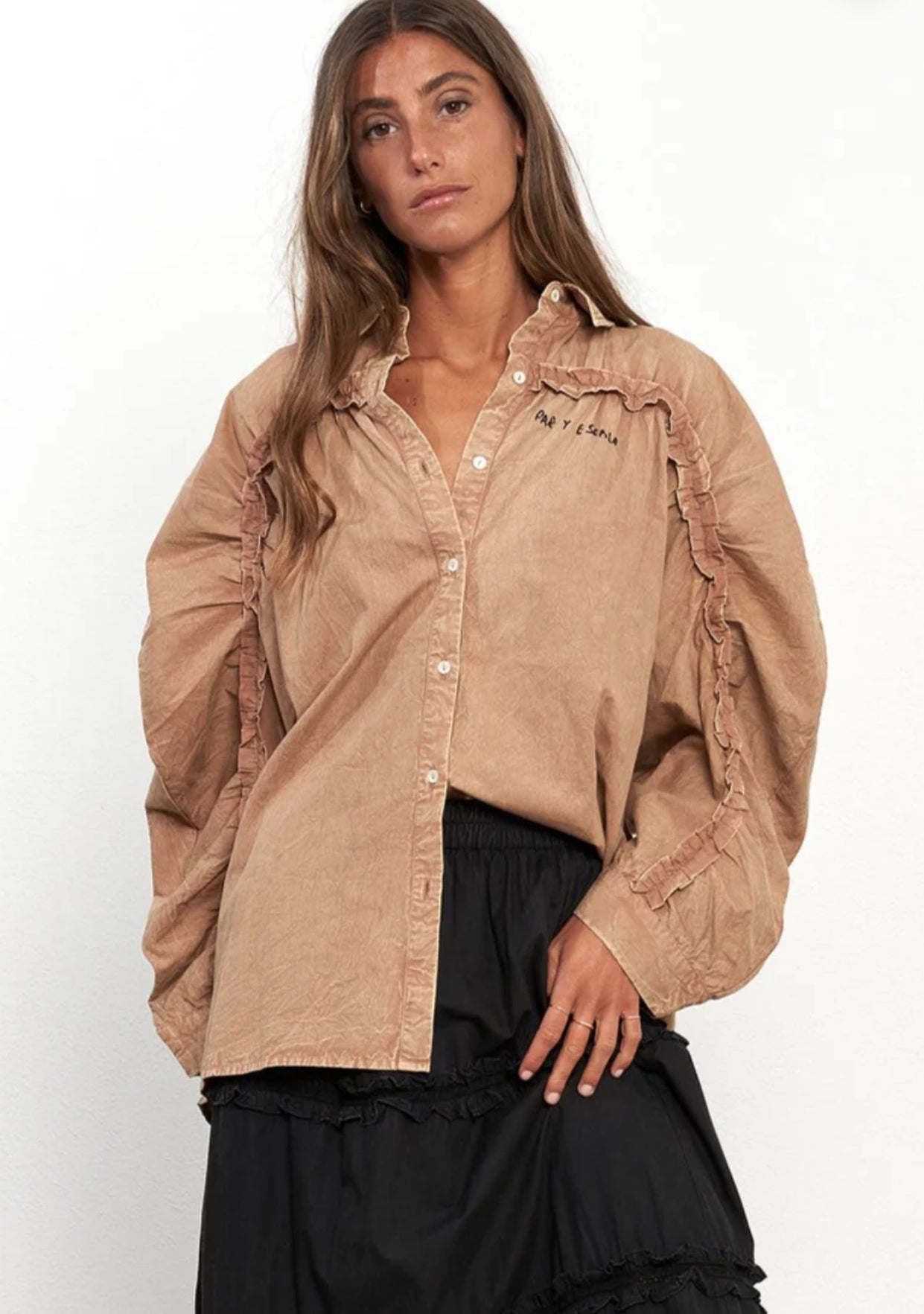 Carlota camel shirt