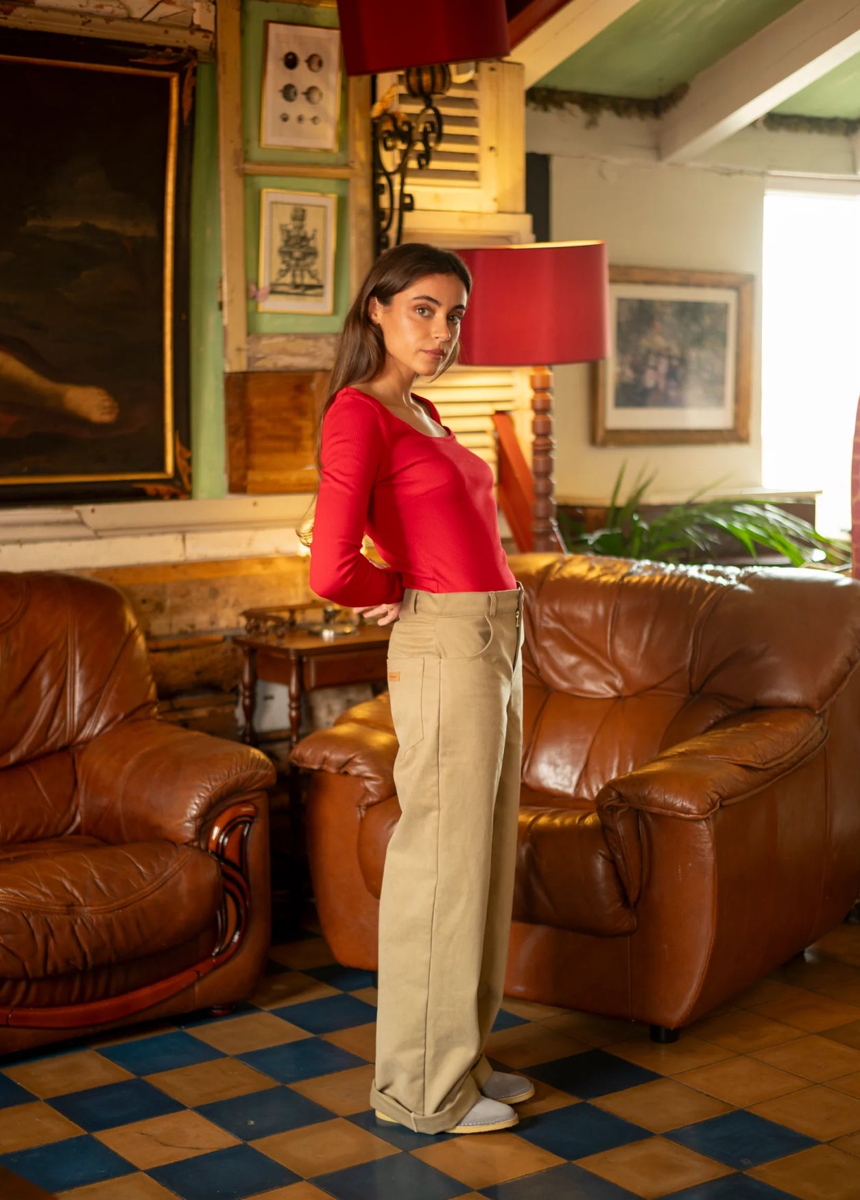 Trousers caterina denim beige