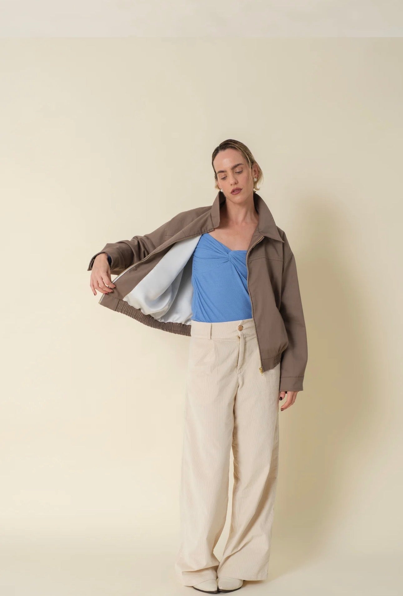 Trousers Olivia Corderoy Off White