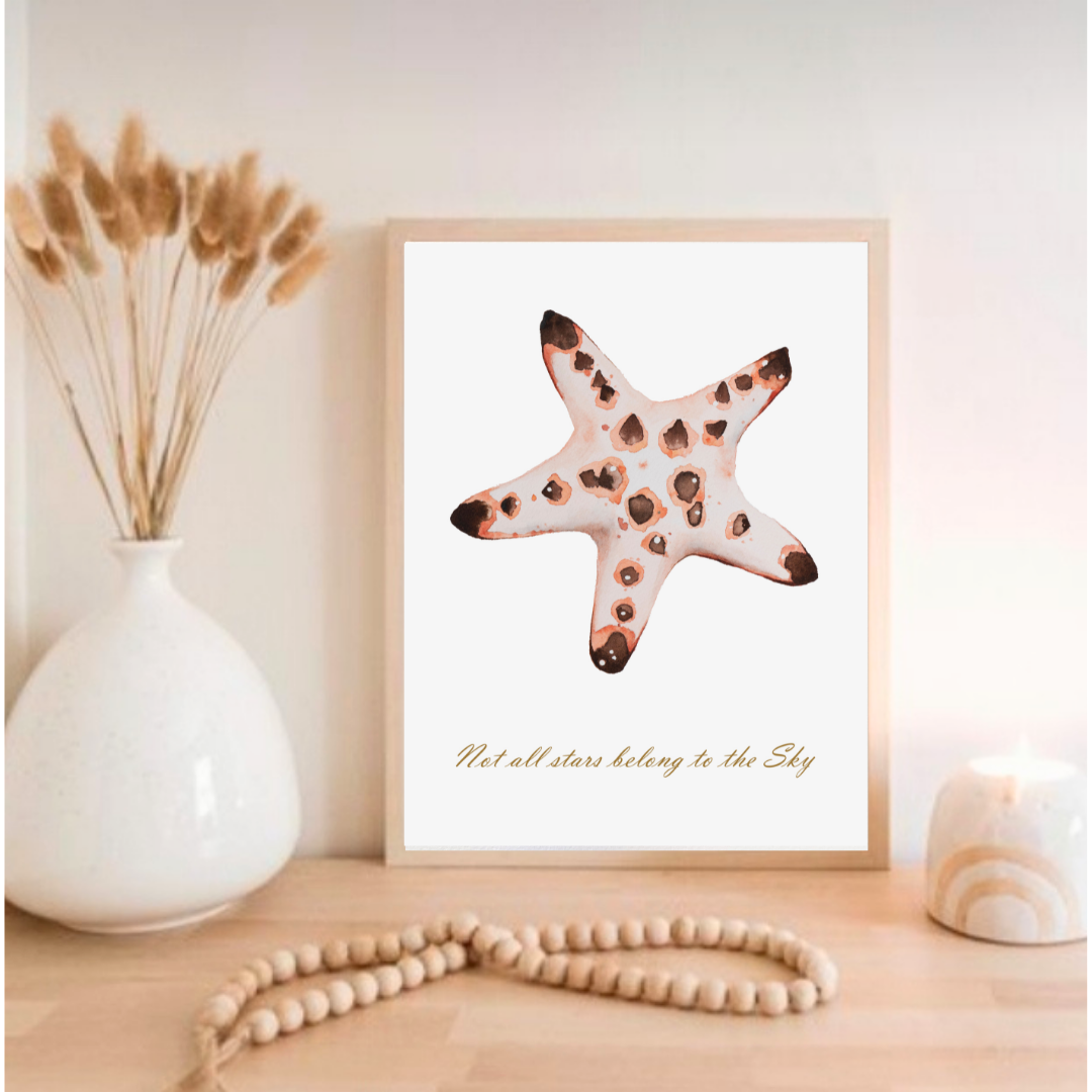 Watercolor Set “Starfish”and “Rosé Sea Urchin”